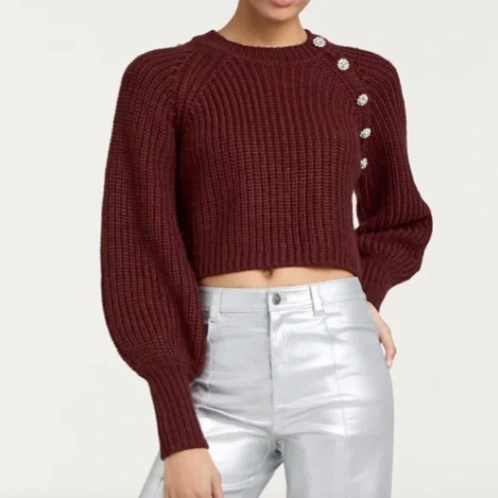 Cinq A Sept Keren Chunky Cropped Pullover